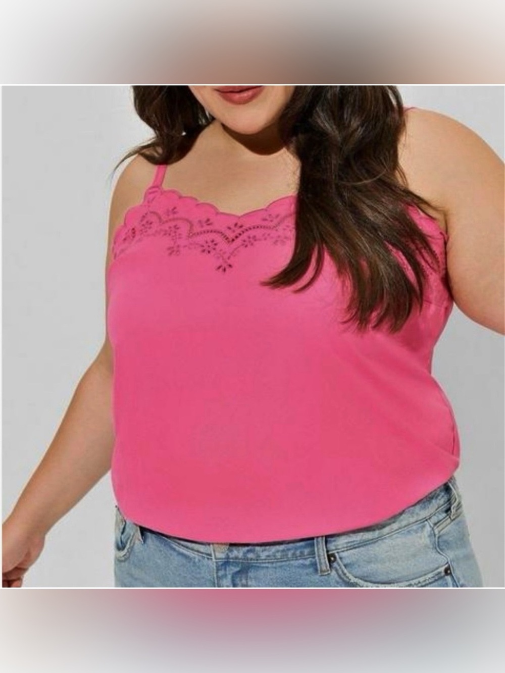 Torrid Sophie Pink Floral Lasercut Tank Size 3 = US 3X